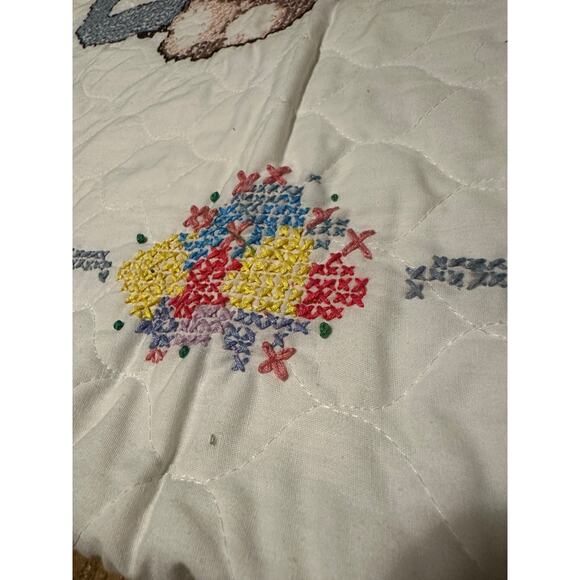 Vintage Beatrix Potter Peter Rabbit Baby Quilt Blanket Handmade Nursery 1990 - Picture 4 of 12